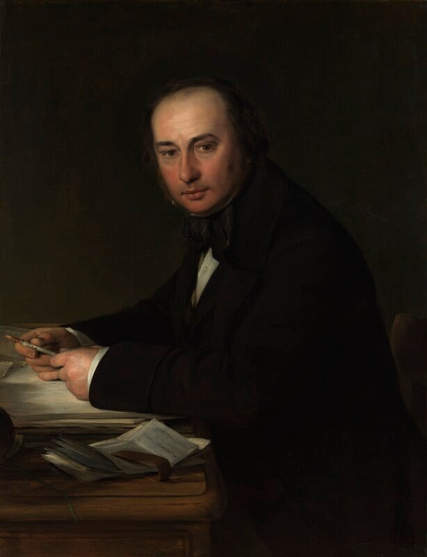 Historic style portrait of Isambard Kingdom Brunel with a cigar