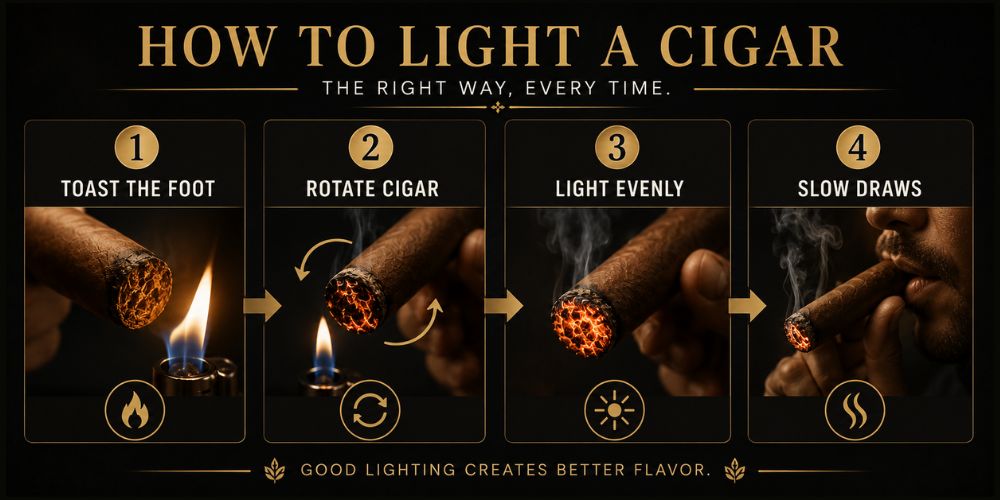 CIGAR LIGHTING PROCESS