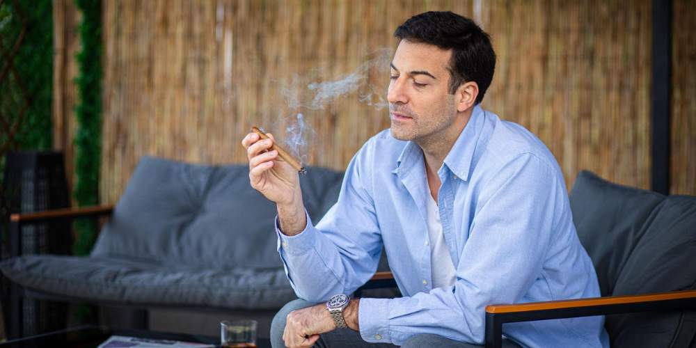 Enjoying the cigar